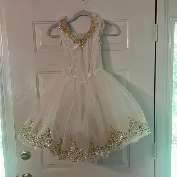 Weissman | Costumes | Weissman White And Gold Dance Costume Tutu | Poshmark